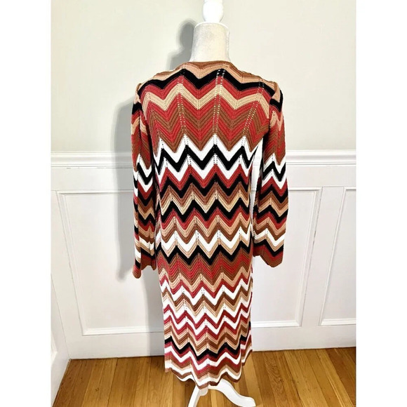 Forever 21 Chevron Duster Sweater Cardigan M - Picture 3 of 4